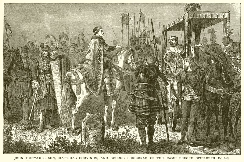 John Hunyadis Son，Matthias Corvinus和George Podiebrad于1468年在斯皮尔伯格之前的营地 作者 英语学校