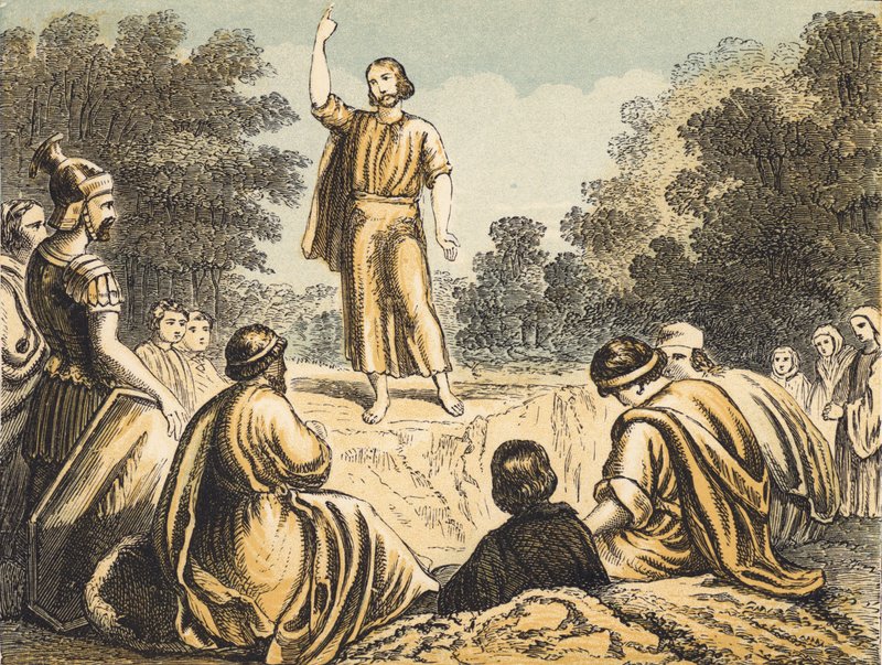 John the Baptist Preaching (coloured engraving) 作者 英语学校