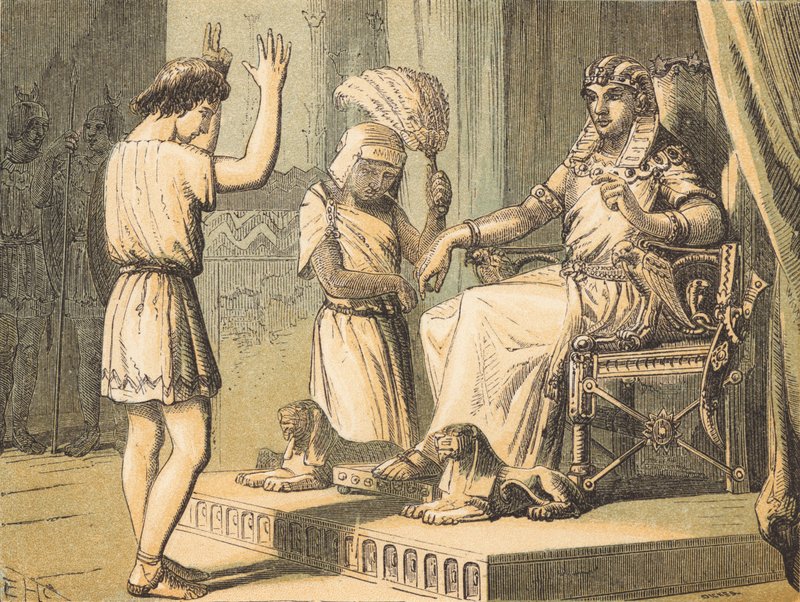 Joseph before Pharaoh (coloured engraving) 作者 英语学校