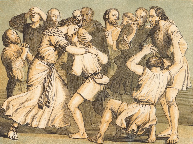 Joseph making himself known unto his Brethren (coloured engraving) 作者 英语学校