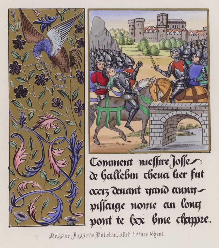 Josse de Haluin killed before Ghent (coloured engraving) 作者 英语学校