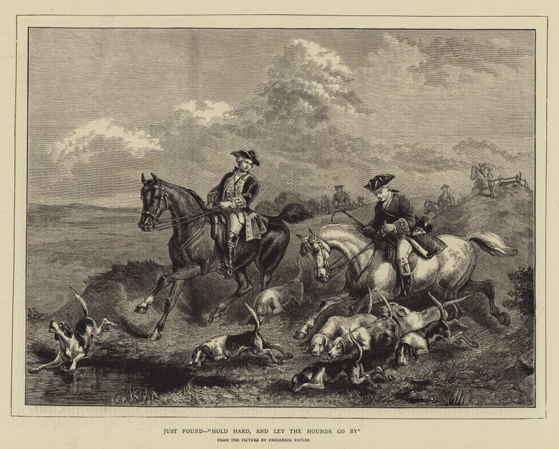 Just Found，“Hold hard, and let the Hounds go”（雕刻） 作者 英语学校