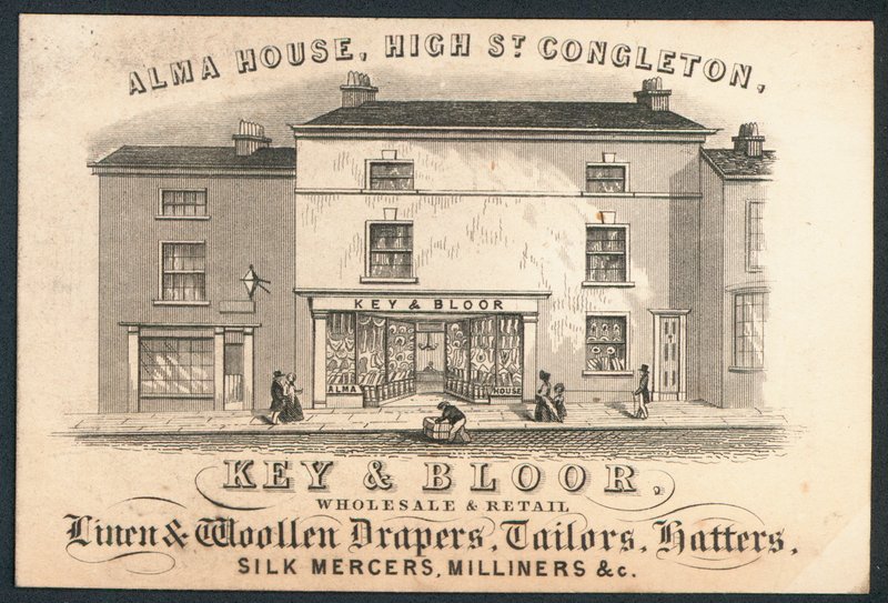 钥匙和Bloor，批发和零售亚麻和羊毛布料，裁缝，帽子，丝绸mercers，milliners 作者 英语学校