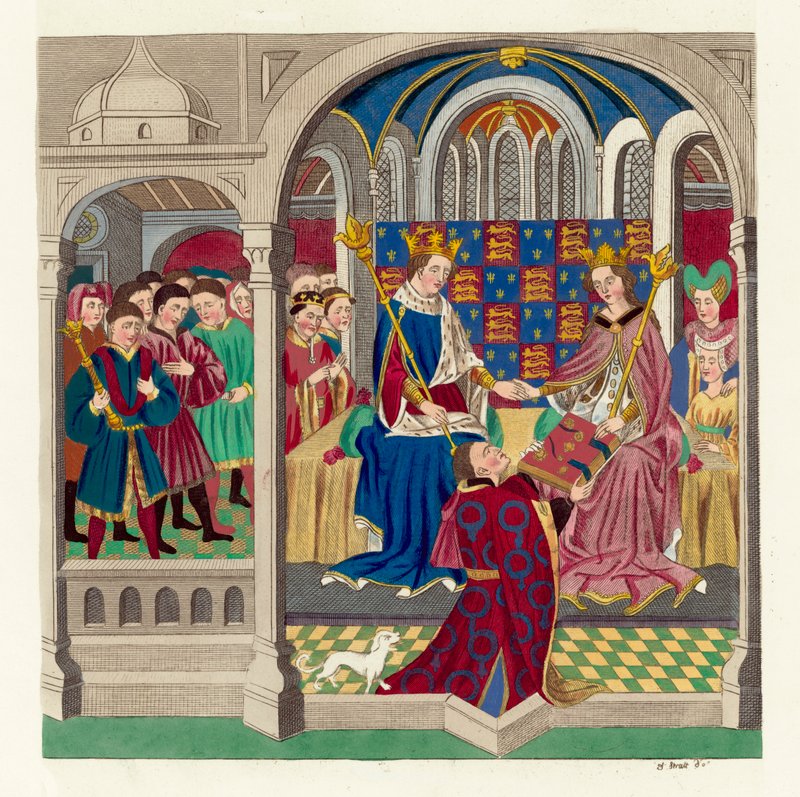 King Henry VI and his court (coloured engraving) 作者 英语学校