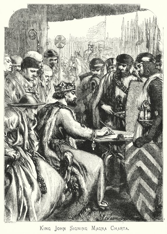 King John signing Magna Charta (engraving) 作者 英语学校