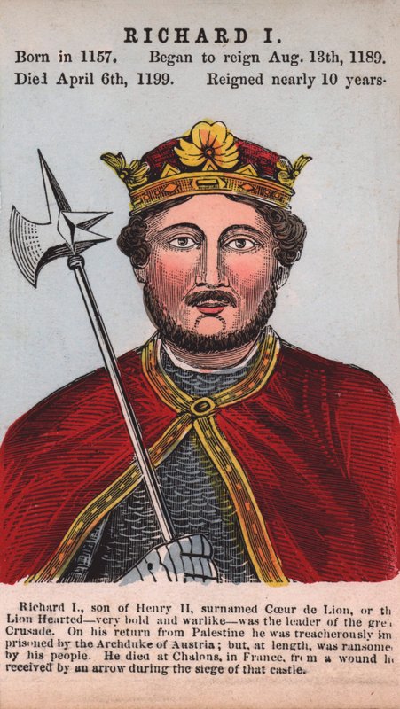 King Richard I (coloured engraving) 作者 英语学校