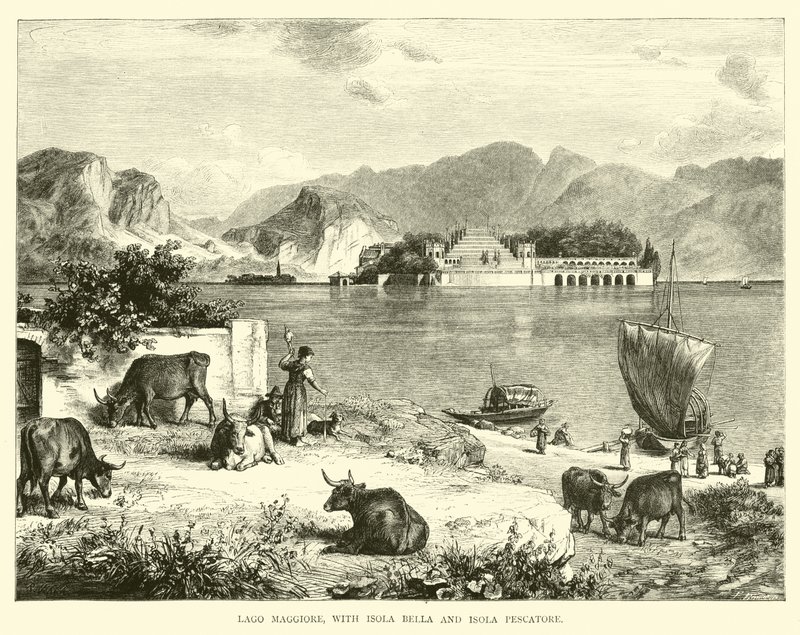 Lago Maggiore，与Isola Bella和Isola Pescatore 作者 英语学校