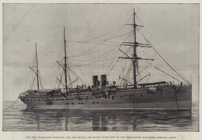 在泰恩河畔沃尔森 (Wallsend-on-Tyne) 推出澳大利亚武装客运轮船 Courier（雕刻） 作者 英语学校