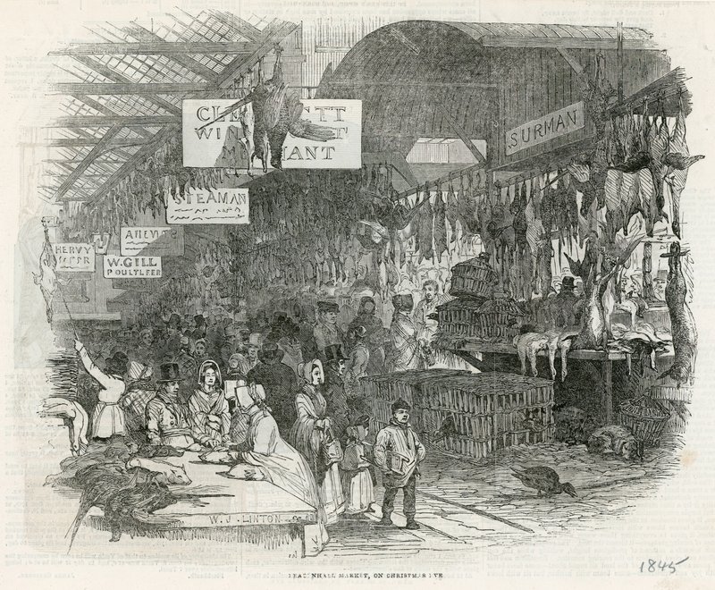 1845年圣诞节前夕的Leadenhall市场 作者 英语学校