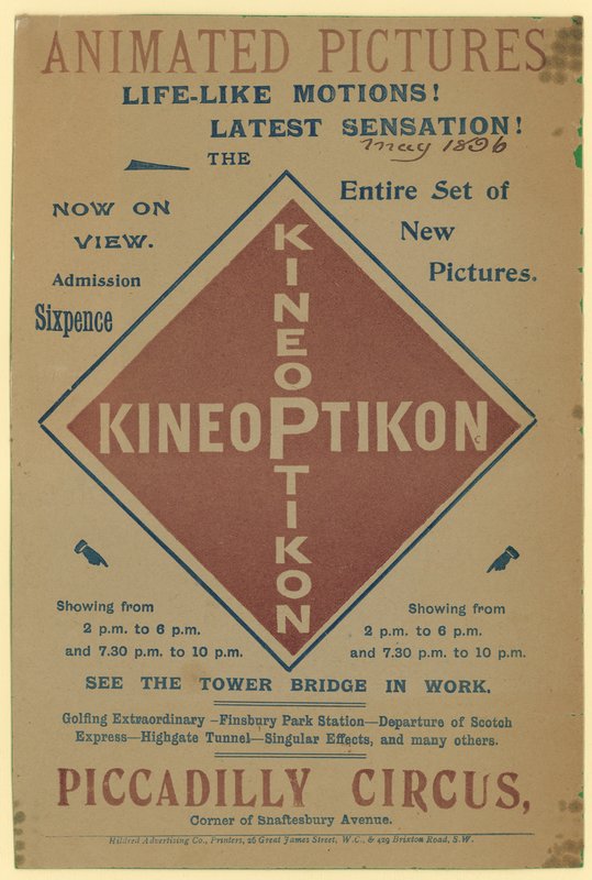 传单广告Kineoptikon，皮卡迪利广场 作者 英语学校