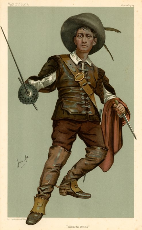 Lewis Waller，浪漫剧，名利场漫画，1904年10月13日 作者 英语学校