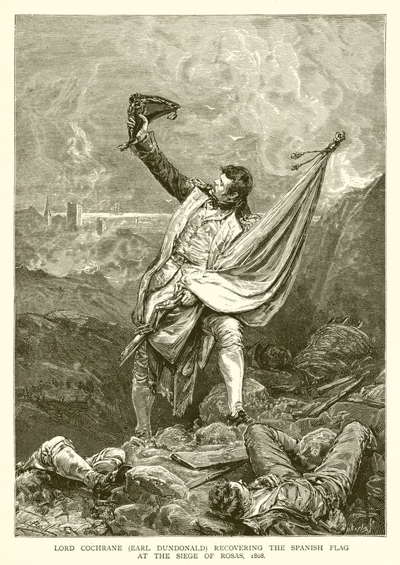 科克伦勋爵（Earl Dundonald）在1808年的罗萨斯围城中恢复了西班牙国旗 作者 英语学校