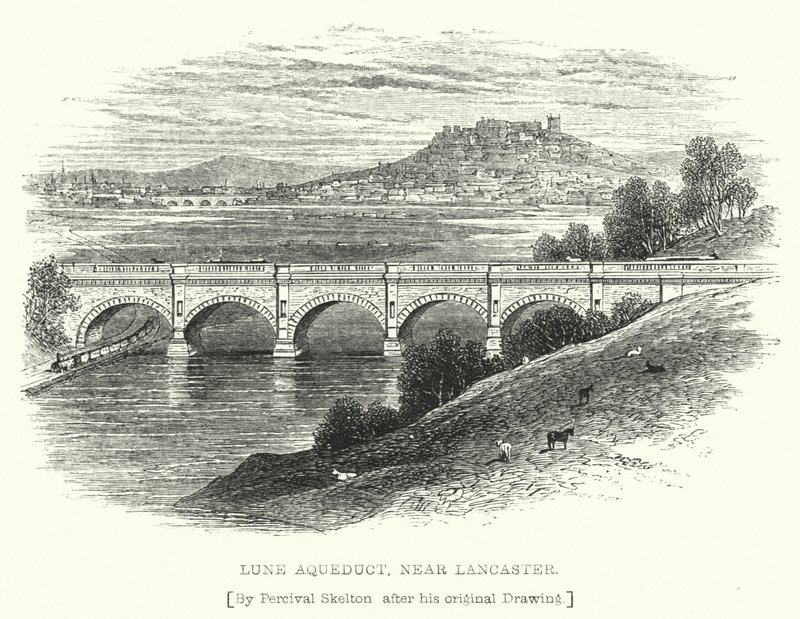 Lune Aqueduct，靠近Lancaster（雕刻）。 作者 英语学校