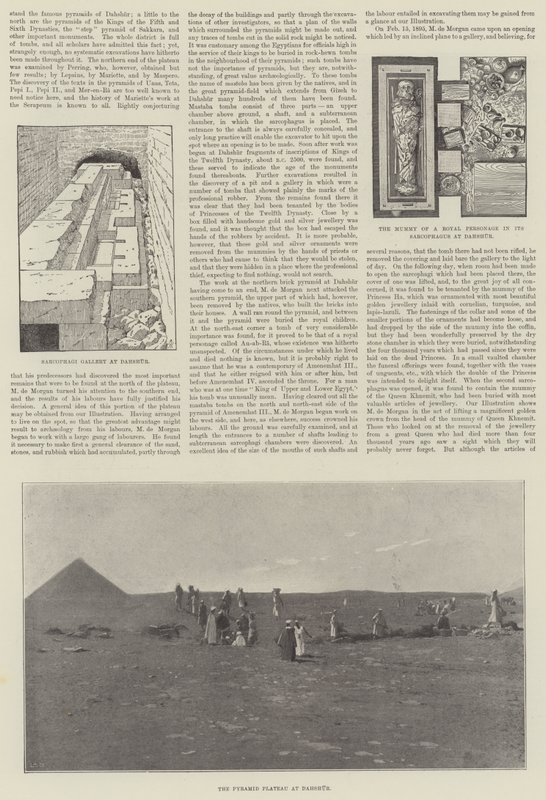 M de Morgan 在 Dahshur 的发现（雕刻） 作者 英语学校