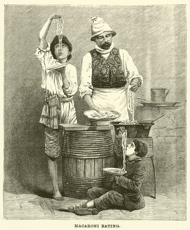 吃通心粉（雕版印刷） 作者 英语学校