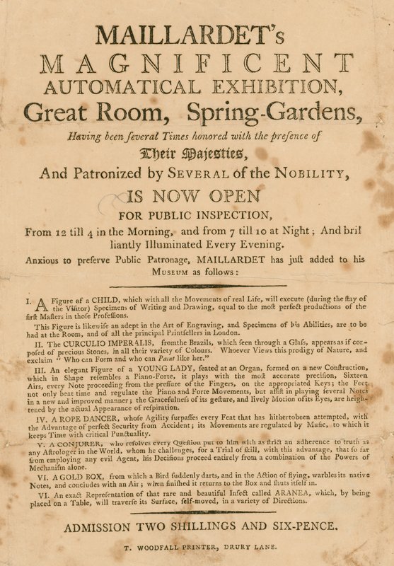 Maillardets宏伟的自动展览，Great Room，Spring Gardens，London 作者 英语学校