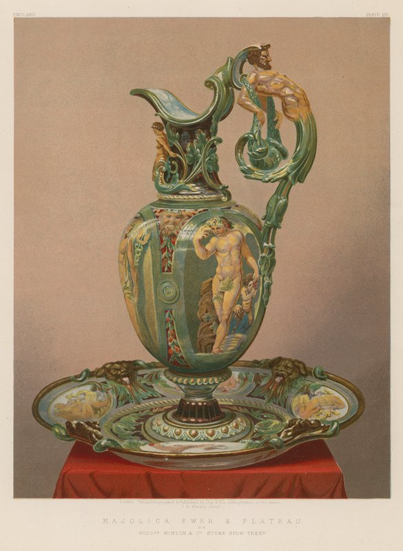 Majolica Ewer和Plateau由Messrs Minton和Co，Stoke-upon-Trent 作者 英语学校