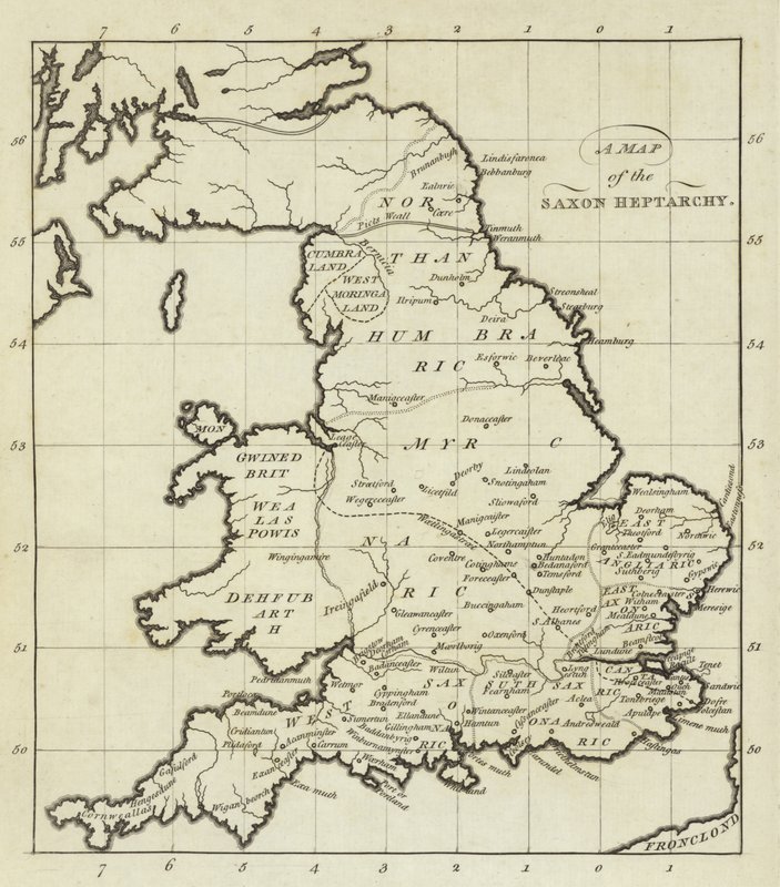 撒克逊人的Heptarchy地图 作者 英语学校