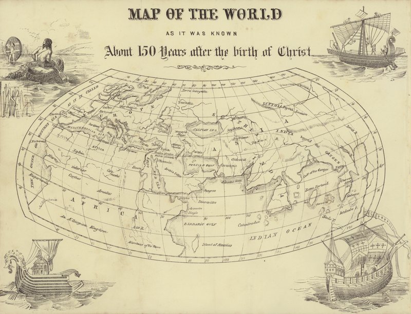 基督诞生约 150 年后的世界地图（雕刻） 作者 英语学校
