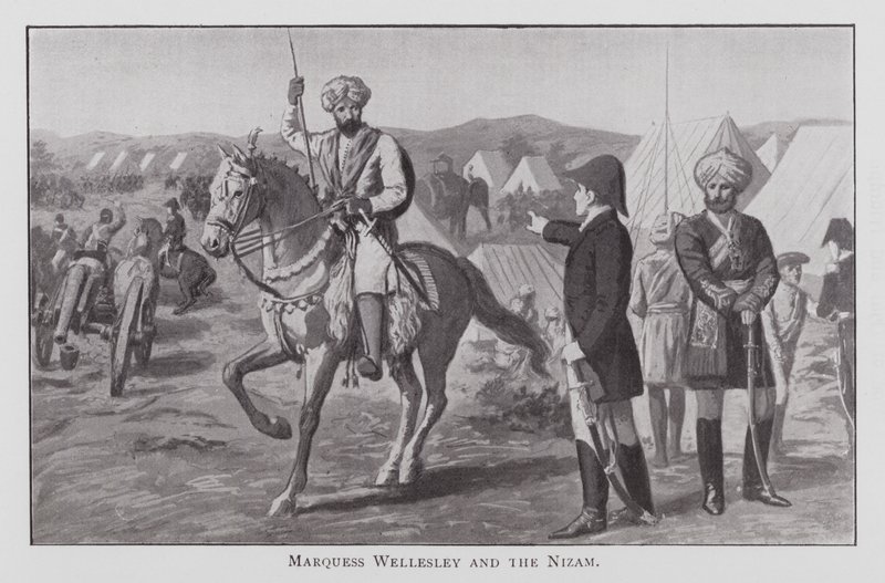 Marquess Wellesley and the Nizam (石版画) 作者 英语学校