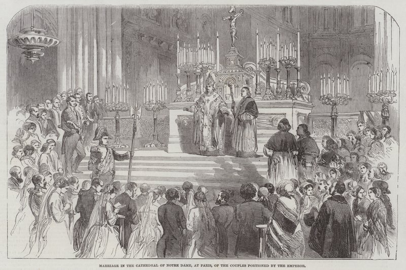 Marriage in the Cathedral of Notre Dame, at Paris, of the Couples portioned by the Emperor (engraving) 作者 英语学校