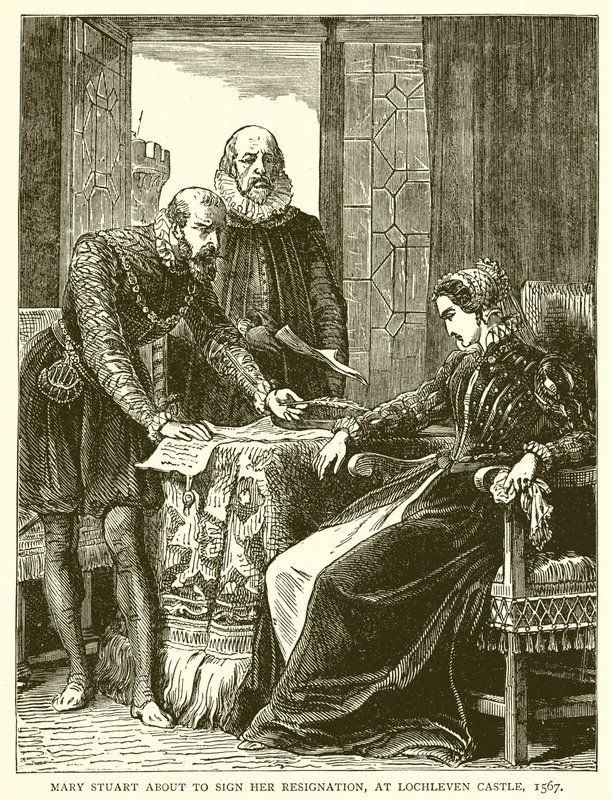 1567年，玛丽·斯图尔特（Mary Stuart）在洛克勒文城堡（Lochleven Castle）签署辞职协议 作者 英语学校