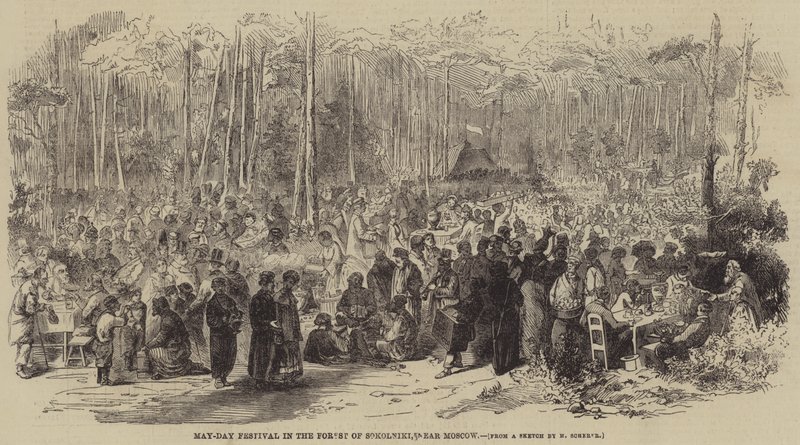 May-Day Festival in the Forest of Sokolniki, near Moscow (engraving) 作者 英语学校