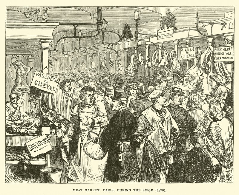 肉类市场，巴黎，在围困期间，1870年 作者 英语学校