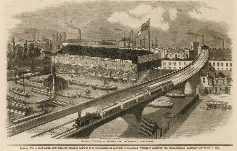 Messrs Forrestts救生艇建筑院子，Limehouse 作者 英语学校