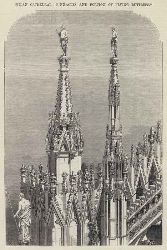 Milan Cathedral, Pinnacles and Portion of Flying Buttress (engraving) 作者 英语学校