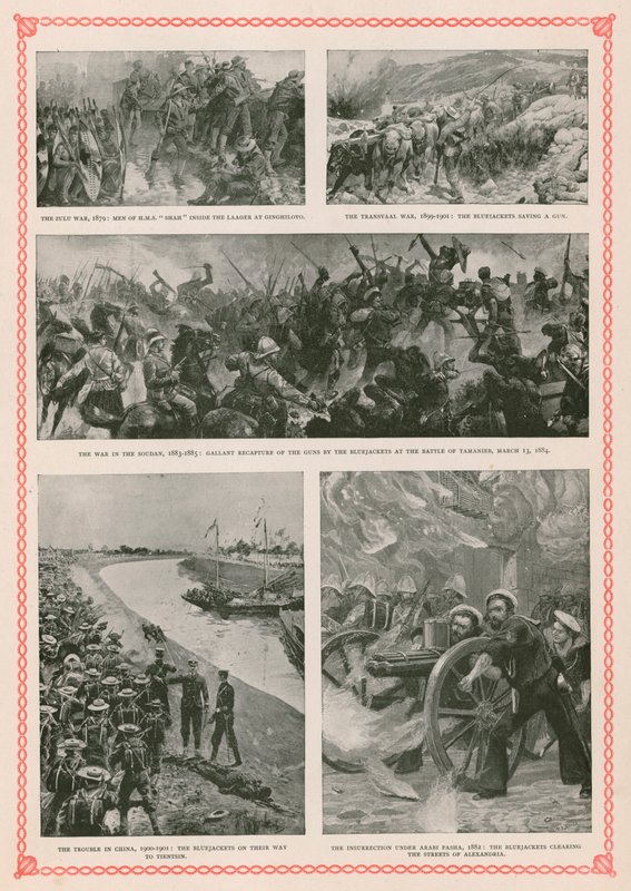 Military actions involving British sailors during the reign of Queen Victoria: the Zulu War, the Boer War, the Mahdist Revolt in the Sudan, the Boxer Rebellion and the Anglo-Egyptian War (photogravure) 作者 英语学校