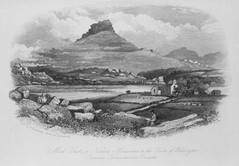 Moel Gest，或自然的惠灵顿公爵纪念碑，在Tremadoc和Criccieth之间 作者 英语学校
