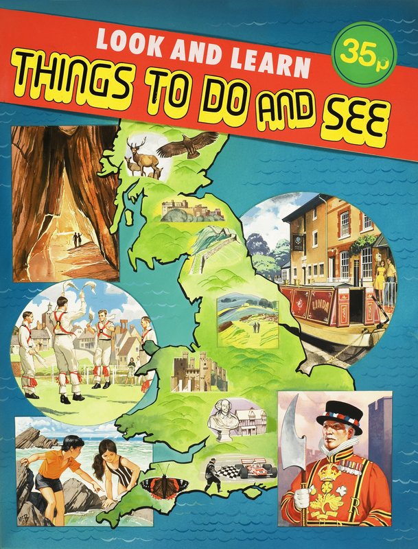 蒙太奇的图像设置在英国的地图周围 作者 英语学校