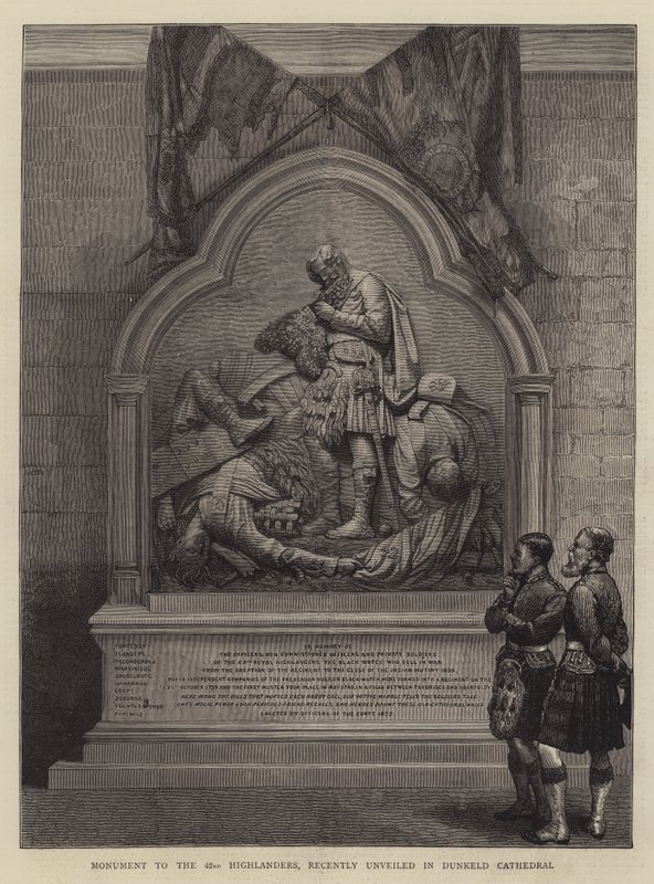 Monument to the 42nd Highlanders, recently unveiled in Dunkeld Cathedral (engraving) 作者 英语学校