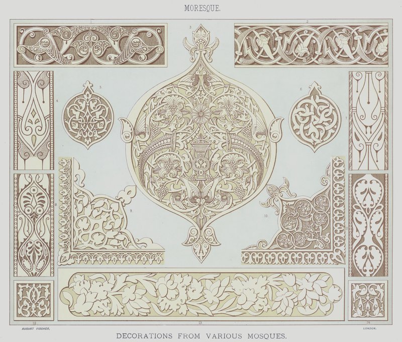Moresque，各种清真寺的装饰品 作者 英语学校