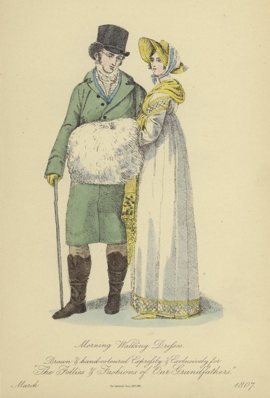 Morning Walking Dress for Ladies and Gentlemen (coloured engraving) 作者 英语学校