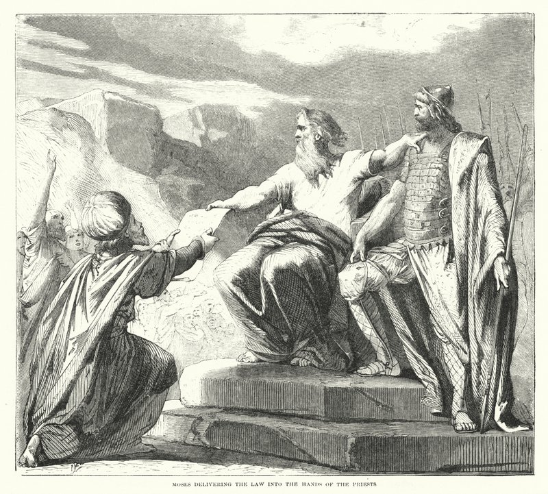 Moses delivering the Law into the Hands of the Priests (engraving) 作者 英语学校