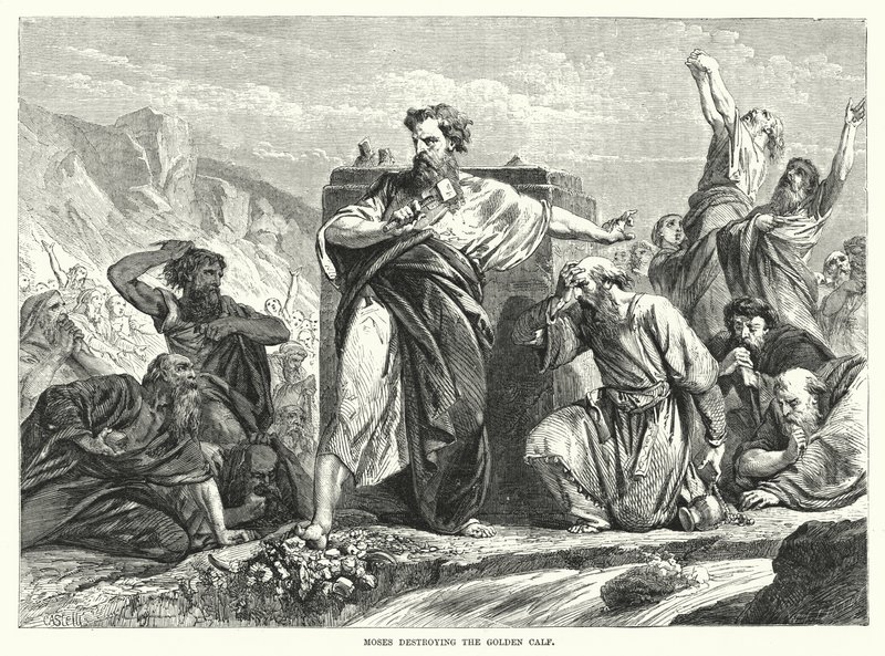 Moses destroying the Golden Calf (engraving) 作者 英语学校