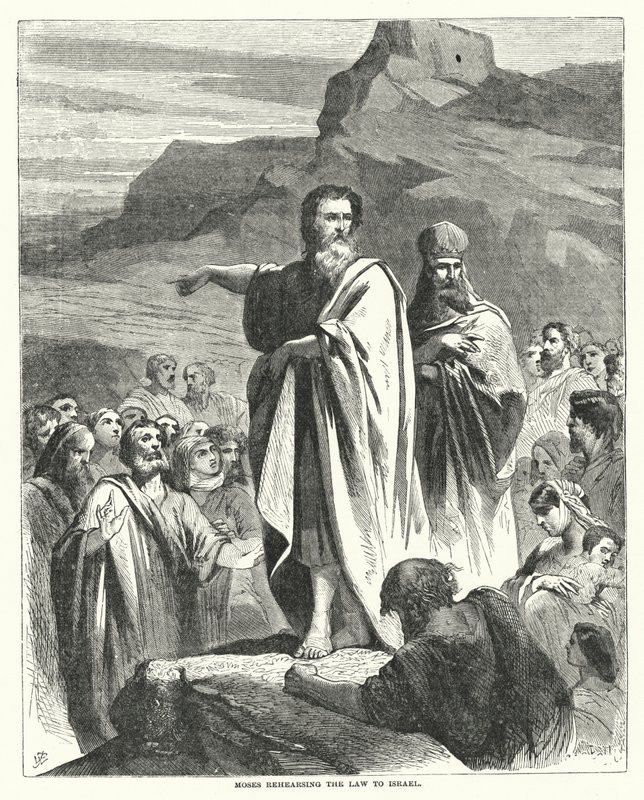 Moses rehearsing the Law to Israel (engraving) 作者 英语学校