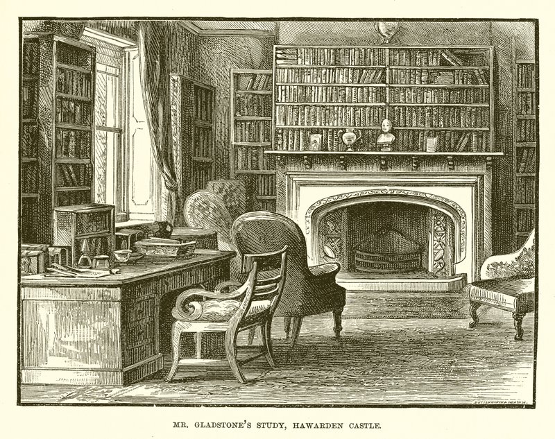 Gladstones先生学习，Hawarden城堡 作者 英语学校