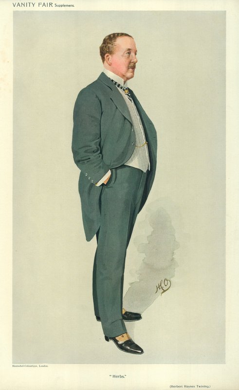 Mr Herbert Hayes Twining，Herbs，1910年2月17日，名利场漫画 作者 英语学校