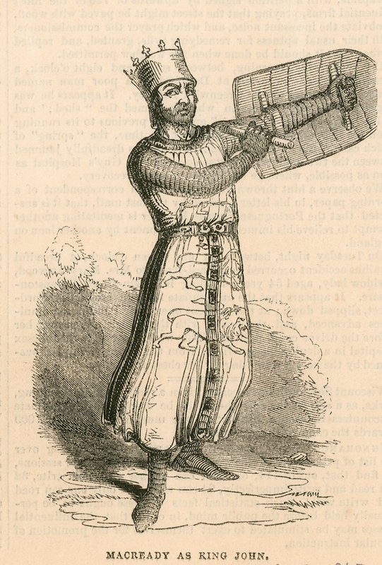 Macready先生担任伦敦Drury Lane Theatre King John剧中的主角 作者 英语学校