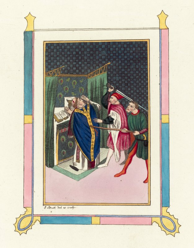 Murder of Thomas Becket (coloured engraving) 作者 英语学校
