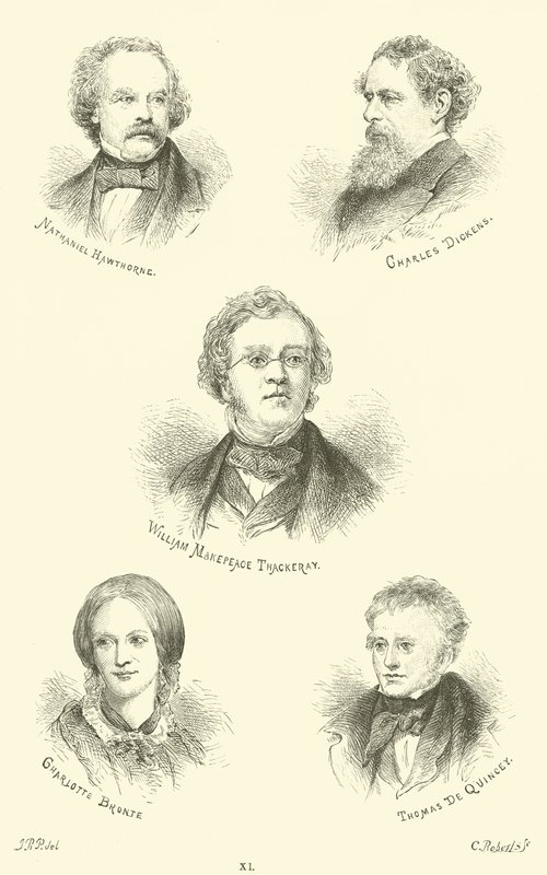 Nathaniel Hawthorne，Charles Dickens，William Makepeace Thackeray，Charlotte Bronte，Thomas De Quincey 作者 英语学校