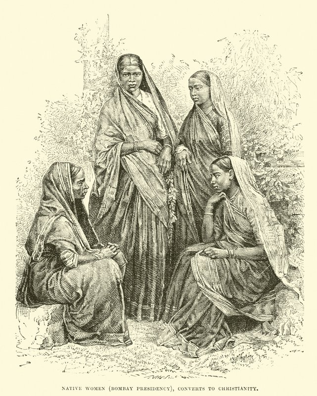 土着妇女（Bombay Presidency），皈依基督教 作者 英语学校