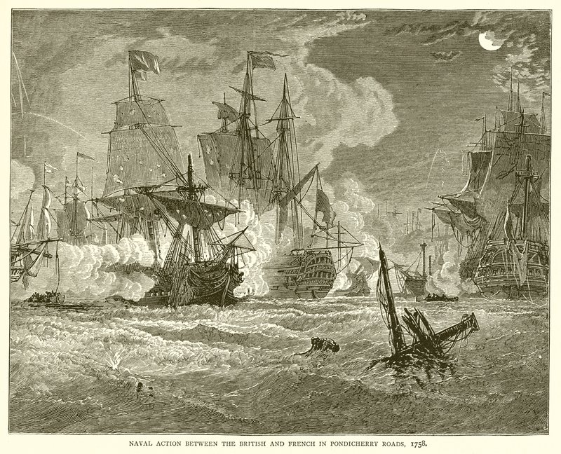 1758年英国和法国在本地治里路的海军行动 作者 英语学校