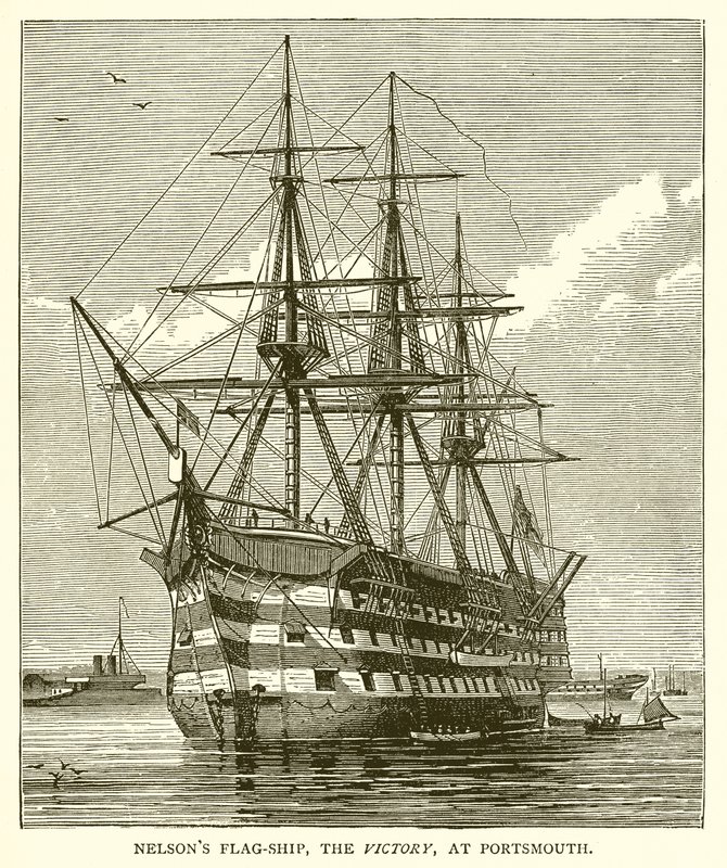 Nelsons Flag-Ship，胜利，在朴茨茅斯 作者 英语学校