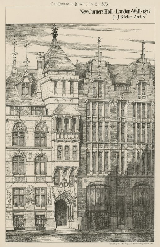 新的Curriers Hall，伦敦墙 作者 英语学校
