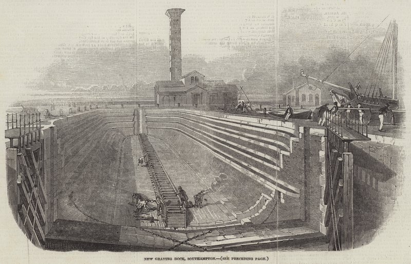 新 Graving Dock，南安普敦（雕刻） 作者 英语学校
