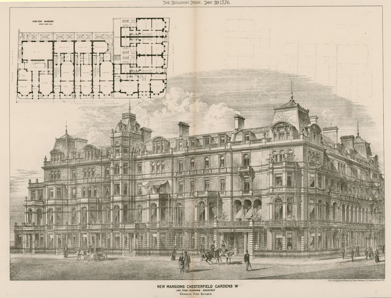 New Mansions，Chesterfield Gardens，London W，John Thomas Wimperis，建筑师 作者 英语学校